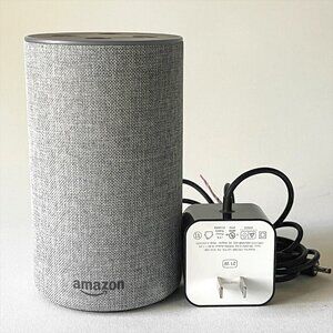 Amazon Echo 2nd Generation Smart Speaker Alexa w/ Power Cord Gray Fabric